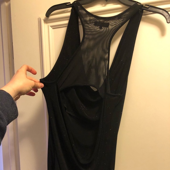 Black sparkly racerback/backless tank top - Picture 2 of 2